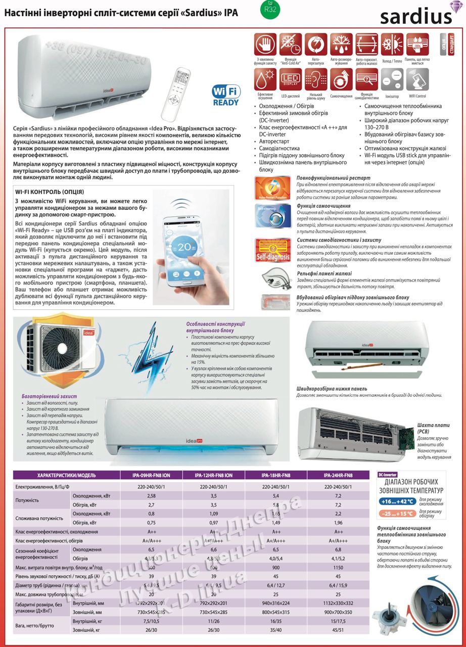 Тепловой насос (Инверторный кондиционер) Idea (Идея) IPA-09HR-FN8 ION - купить Днепр, Запорожье, Кривой Рог, Каменское, Новомосковск, Павлоград, Никополь, Кременчуг, Кропивницкий, Полтава, Черкассы